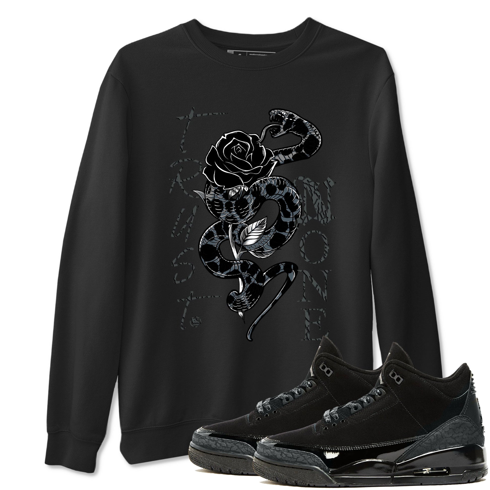 Air Jordan 3 Black Cat shirts to match jordans Trust None sneaker match tees Jordan 3 Retro Black Cat best t shirts to wear with jordans SNRT Sneaker Tees unisex cotton Black 1 shirts