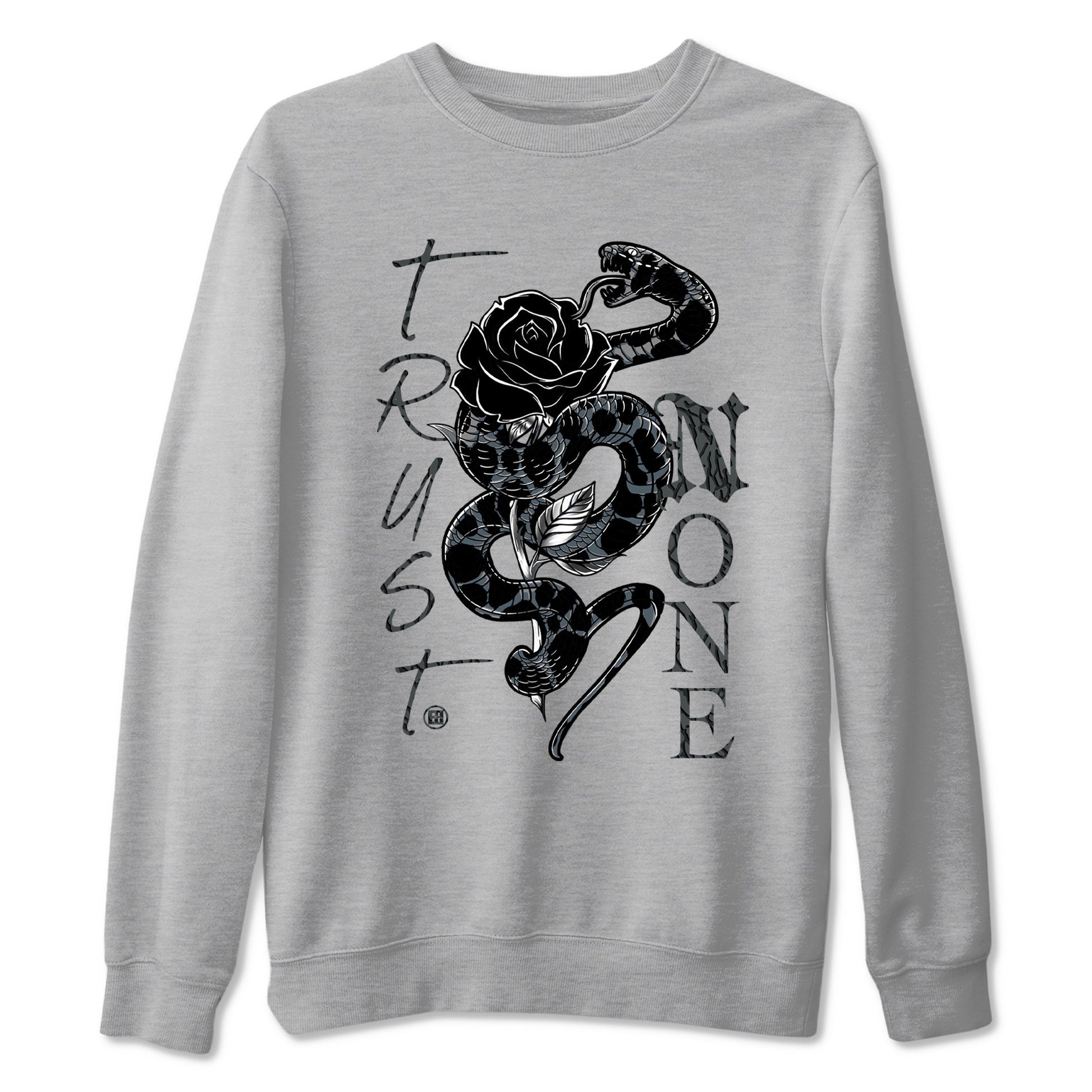 Air Jordan 3 Black Cat shirts to match jordans Trust None sneaker match tees Jordan 3 Retro Black Cat best t shirts to wear with jordans SNRT Sneaker Tees unisex cotton Heather Grey 2 shirts