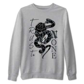 Air Jordan 3 Black Cat shirts to match jordans Trust None sneaker match tees Jordan 3 Retro Black Cat best t shirts to wear with jordans SNRT Sneaker Tees unisex cotton Heather Grey 2 shirts