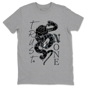 Air Jordan 3 Black Cat shirts to match jordans Trust None sneaker match tees Jordan 3 Retro Black Cat best t shirts to wear with jordans SNRT Sneaker Tees unisex cotton Heather Grey 2 shirts