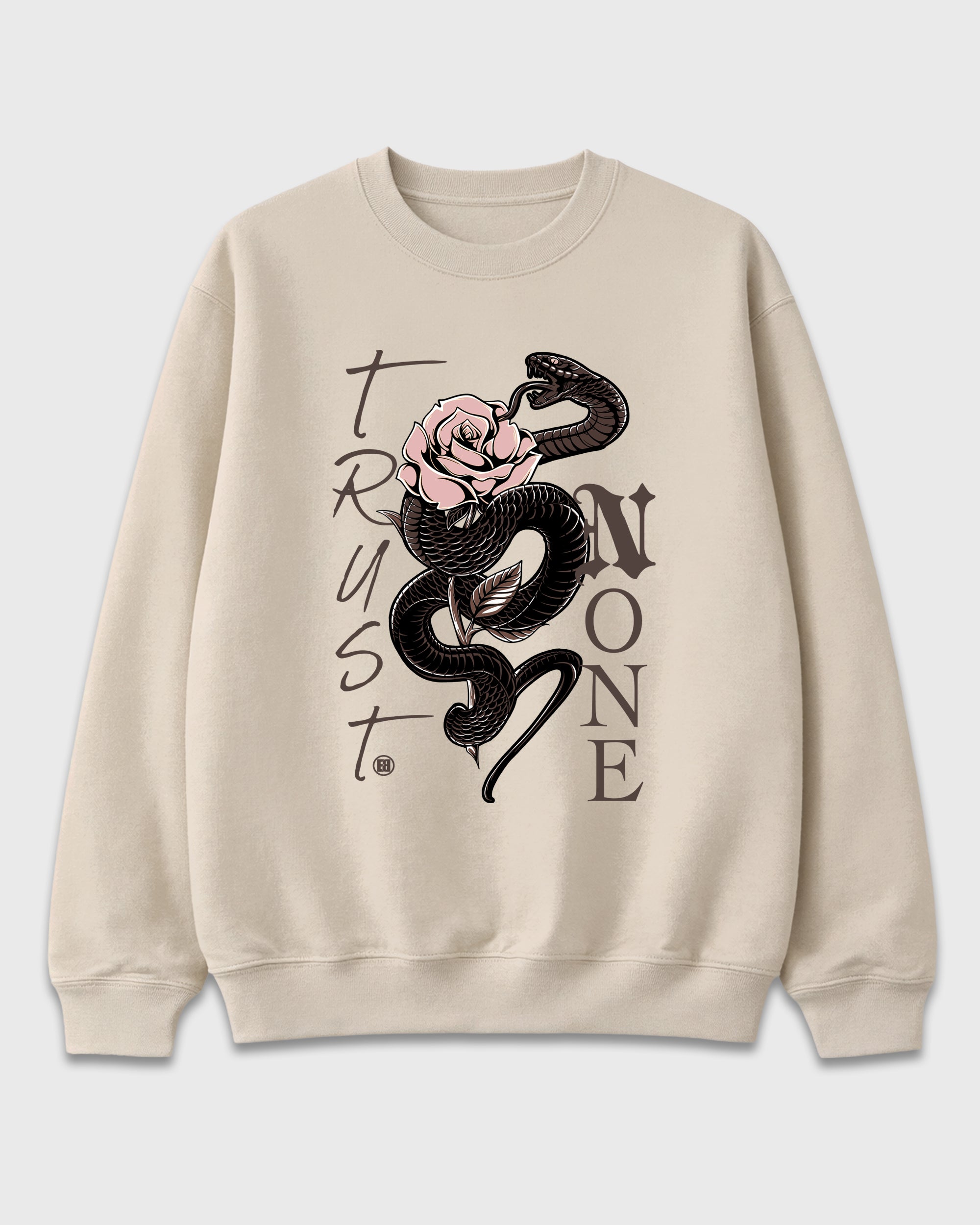 Trust None Graphic T-Shirt featuring original streetwear artwork designed to match the Air Jordan 3 Fireside. Natural 2 Graphic Tee.