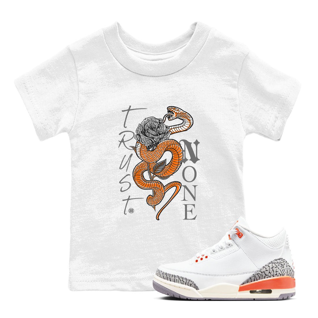 3s Georgia Peach shirt to match jordans Trust None sneaker tees Air Jordan 3 Retro Georgia Peach SNRT Sneaker release tees baby toddler White 1 cotton Shirt