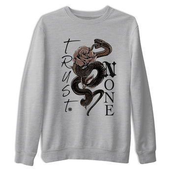 Sneaker match tees – Sneaker Tees To Match Air Jordan 4 A Ma Maniere x Dark Mocha Shoes – Trust None Tee Heather Grey 2