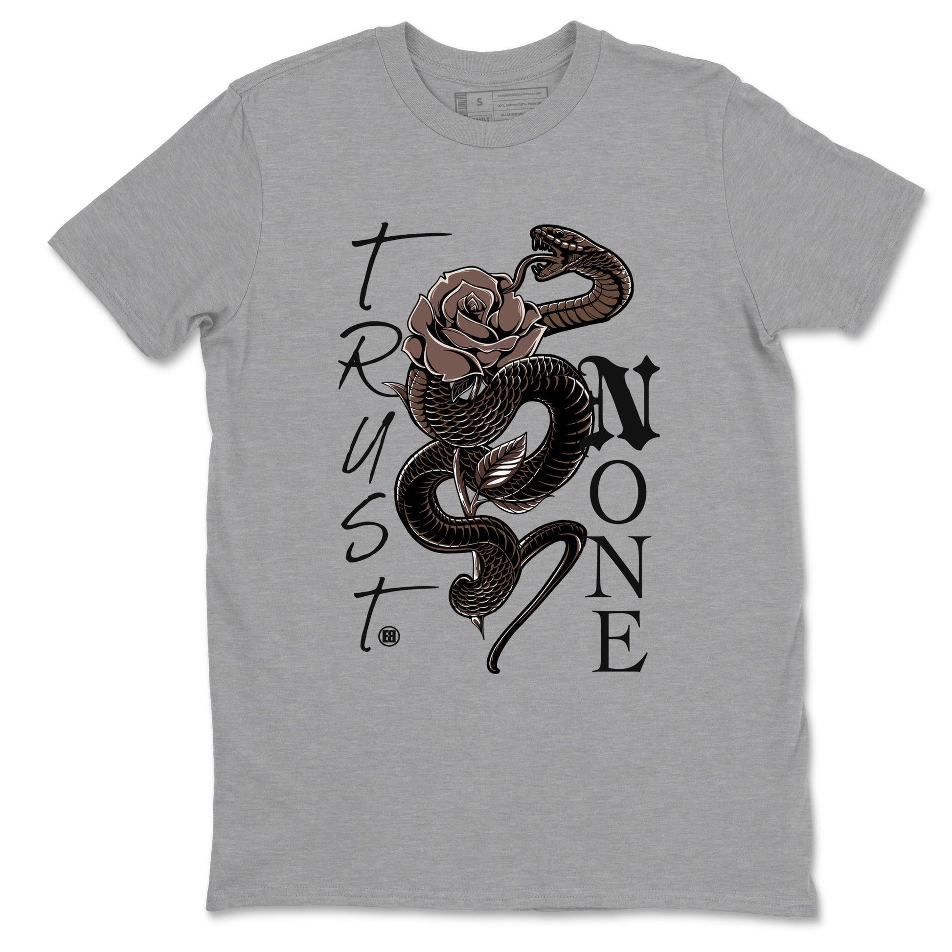 Sneaker match tees – Sneaker Tees To Match Air Jordan 4 A Ma Maniere x Dark Mocha Shoes – Trust None Tee Heather Grey 2