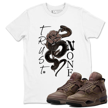 Sneaker match tees – Sneaker Tees To Match Air Jordan 4 A Ma Maniere x Dark Mocha Shoes – Trust None Tee White 1