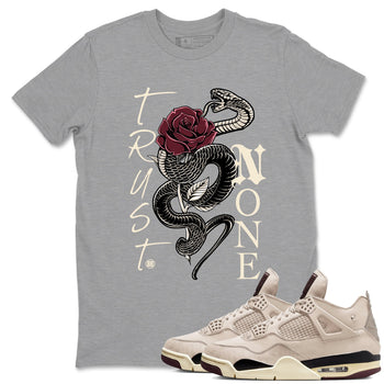 4s A Ma Maniere x Fossil Stone shirts to match jordans Trust None sneaker match tees Air Jordan 4 A Ma Maniere x Fossil Stone match shoes to clothes SNRT Sneaker Tees unisex cotton Heather Grey 1 shirts