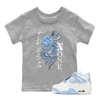 4s Forget Me Not shirts to match jordans Trust None graphic tees Air Jordan 4 Forget Me Not match shoes to clothes SNRT Sneaker Tees Youth Baby Heather Grey 1 tee