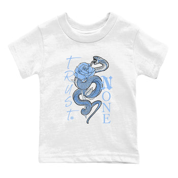 4s Forget Me Not shirts to match jordans Trust None graphic tees Air Jordan 4 Forget Me Not match shoes to clothes SNRT Sneaker Tees Youth Baby White 2 tee