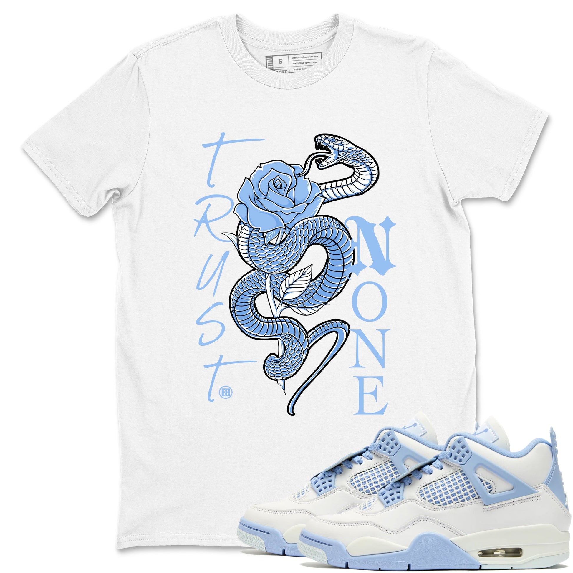 4s Forget Me Not shirts to match jordans Trust None graphic tees Air Jordan 4 Forget Me Not match shoes to clothes SNRT Sneaker Tees unisex cotton White 1 shirts