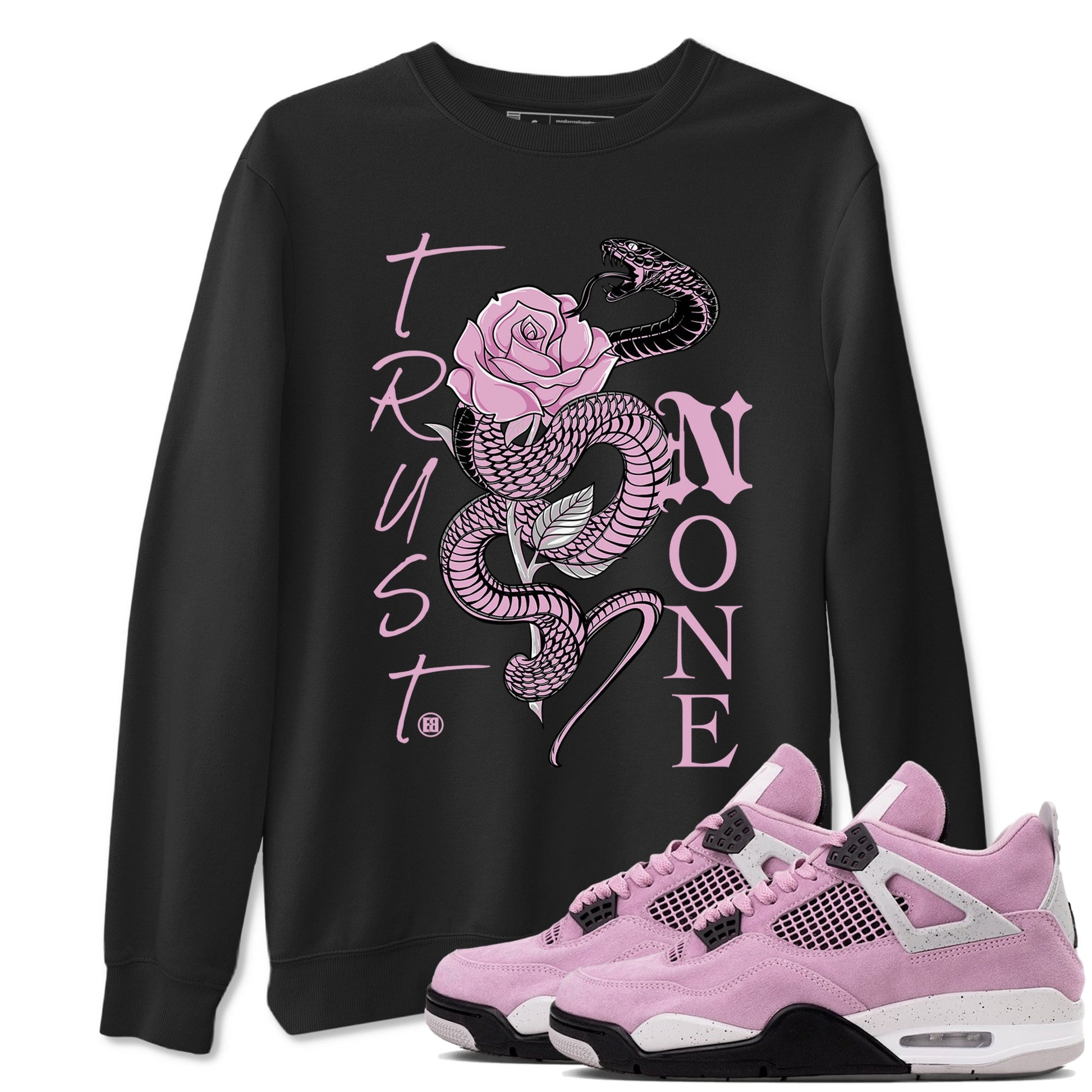 4s Retro Orchid shirts to match jordans Trust None sneaker match tees Air Jordan 4 WMNS Orchid match shoes to clothes SNRT Sneaker Tees unisex cotton Black 1 shirts