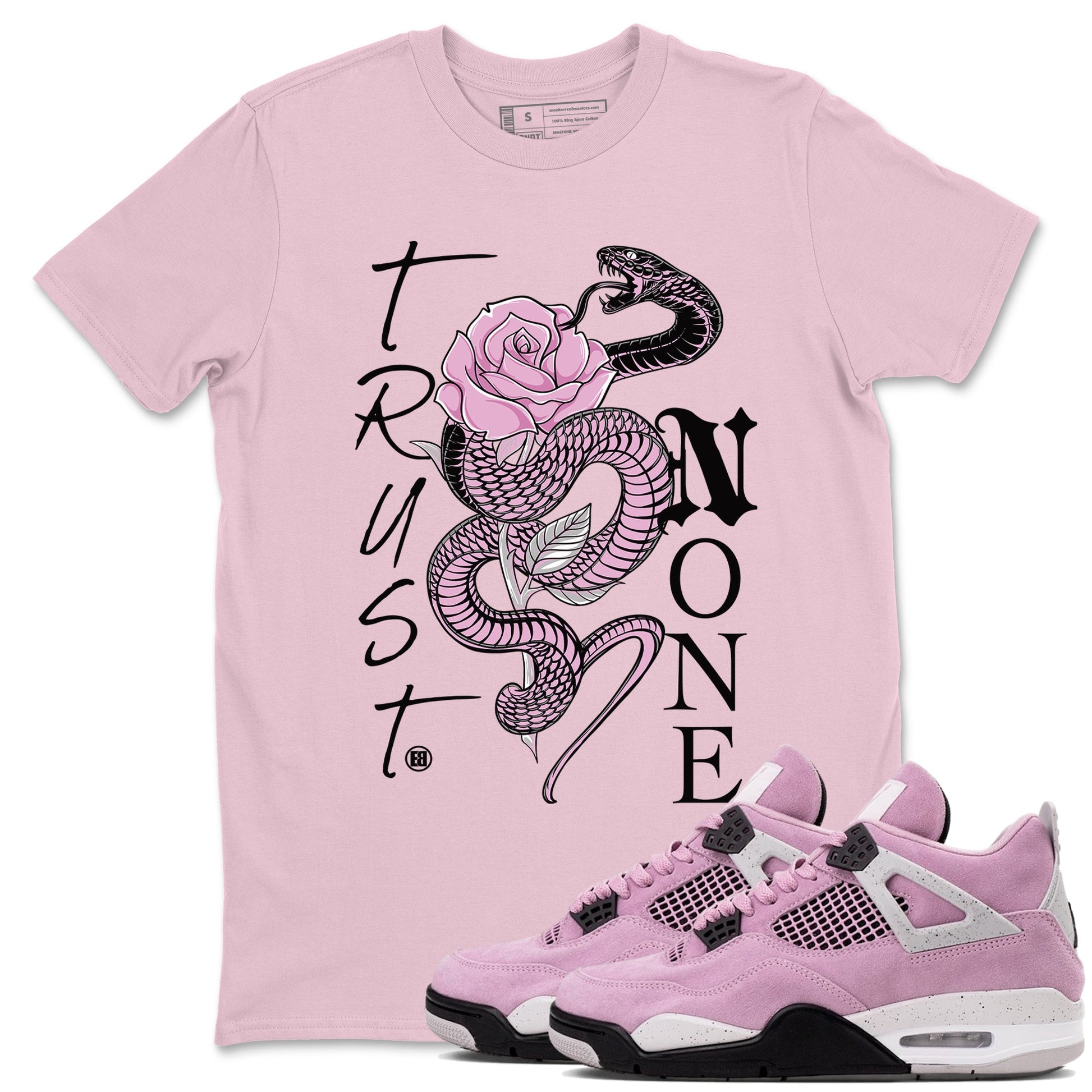 4s Retro Orchid shirts to match jordans Trust None sneaker match tees Air Jordan 4 WMNS Orchid match shoes to clothes SNRT Sneaker Tees unisex cotton Pink 2 shirts
