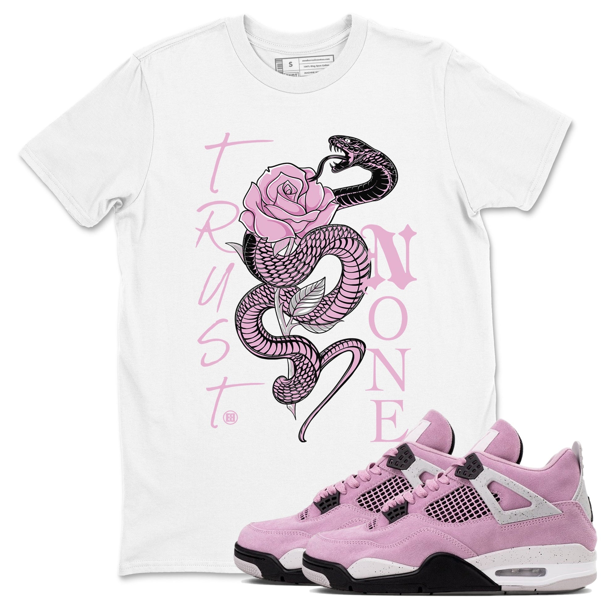 4s Retro Orchid shirts to match jordans Trust None sneaker match tees Air Jordan 4 WMNS Orchid match shoes to clothes SNRT Sneaker Tees unisex cotton White 1 shirts