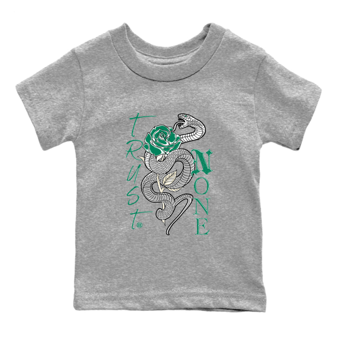 4s Oxidized Green shirts to match jordans Trust None sneaker match tees Air Jordan 4 Oxidized Green SNRT Sneaker Tees streetwear brand Baby and Youth Heather Grey 2 cotton tee