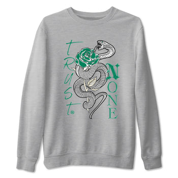 4s Oxidized Green shirts to match jordans Trust None sneaker match tees Air Jordan 4 Oxidized Green SNRT Sneaker Tees streetwear brand Heather Grey 2 unisex cotton tee