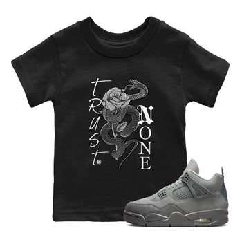 4s Wet Cement shirts to match jordans Trust None sneaker match tees Air Jordan 4 Wet Cement SNRT Sneaker Release Tees Youth Baby Black 1 crew neck shirts