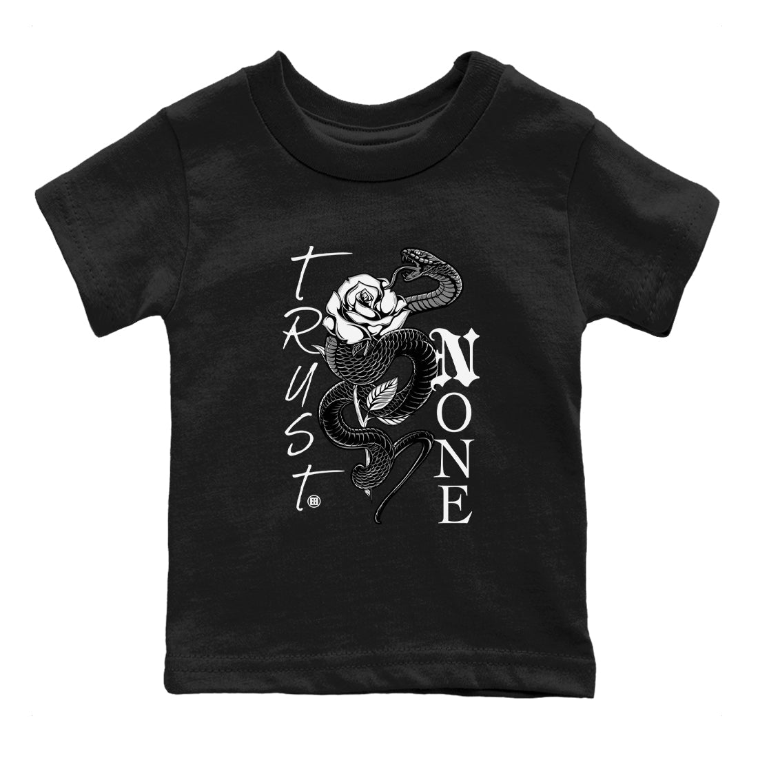 4s White Thunder shirts to match jordans Trust None sneaker match tees Air Jordan 4 Retro White Thunder SNRT Sneaker Release Tees Youth Baby Black 2 crew neck shirts