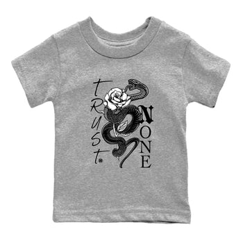 4s White Thunder shirts to match jordans Trust None sneaker match tees Air Jordan 4 Retro White Thunder SNRT Sneaker Release Tees Youth Baby Heather Grey 2 crew neck shirts