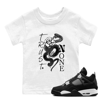 4s White Thunder shirts to match jordans Trust None sneaker match tees Air Jordan 4 Retro White Thunder SNRT Sneaker Release Tees Youth Baby White 1 crew neck shirts