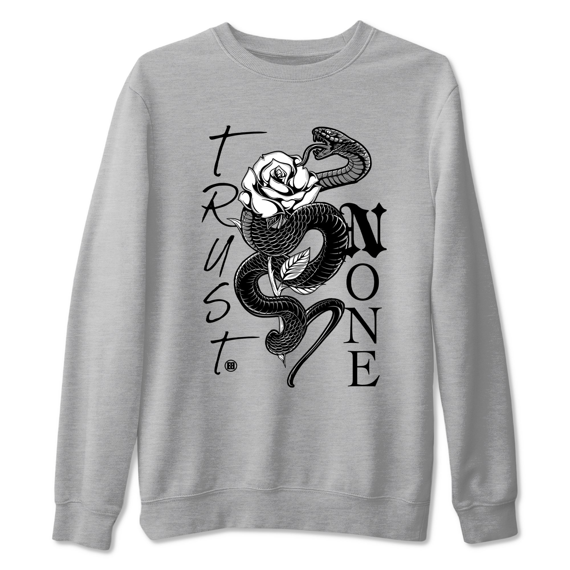 4s White Thunder shirts to match jordans Trust None sneaker match tees Air Jordan 4 Retro White Thunder SNRT Sneaker Release Tees unisex cotton Heather Grey 2 crew neck shirts