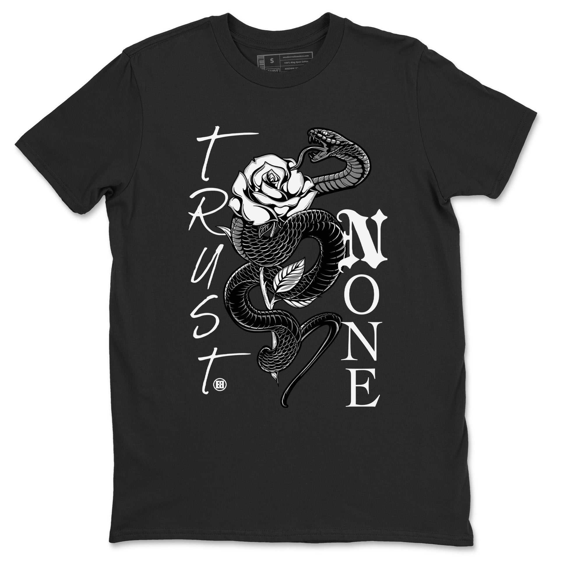 4s White Thunder shirts to match jordans Trust None sneaker match tees Air Jordan 4 Retro White Thunder SNRT Sneaker Release Tees unisex cotton Black 2 crew neck shirts