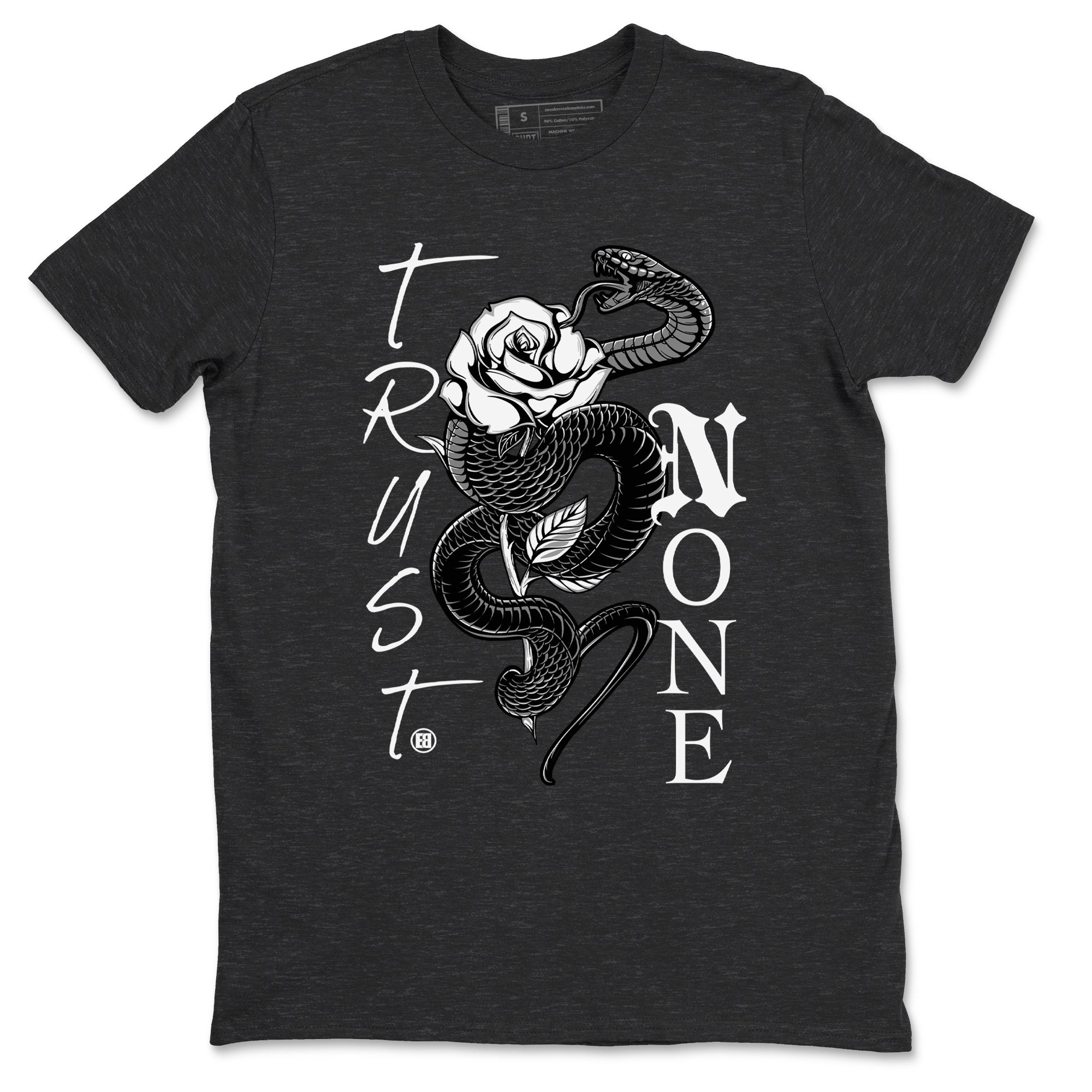 4s White Thunder shirts to match jordans Trust None sneaker match tees Air Jordan 4 Retro White Thunder SNRT Sneaker Release Tees unisex cotton Charcoal Heather 2 crew neck shirts