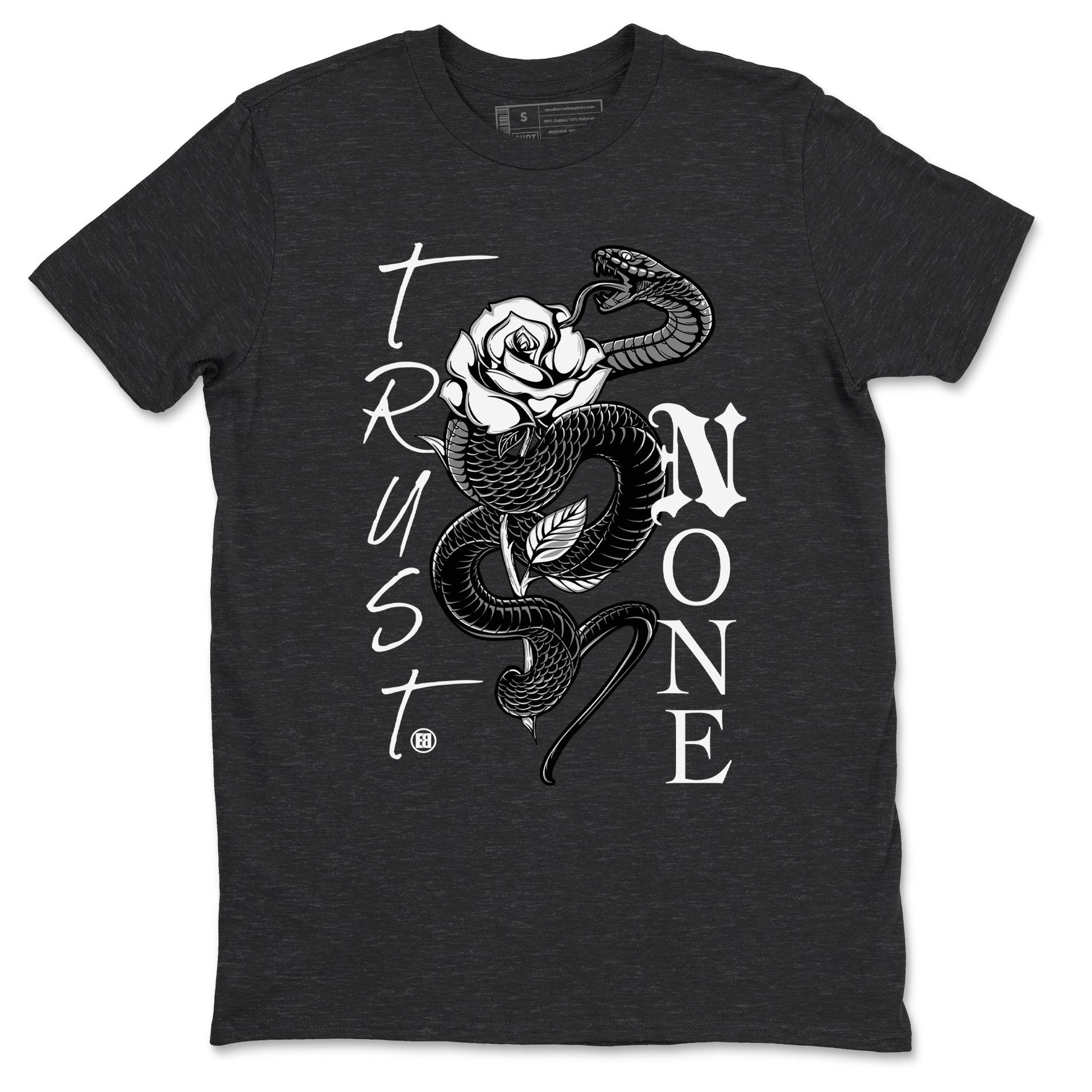 4s White Thunder shirts to match jordans Trust None sneaker match tees Air Jordan 4 Retro White Thunder SNRT Sneaker Release Tees unisex cotton Charcoal Heather 2 crew neck shirts