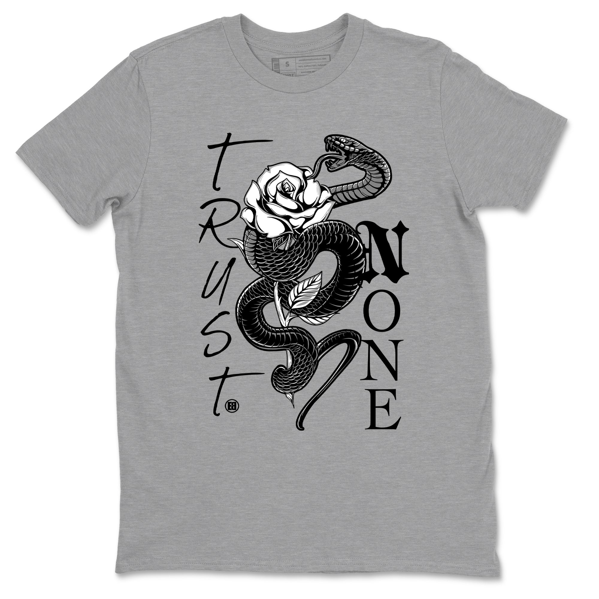 4s White Thunder shirts to match jordans Trust None sneaker match tees Air Jordan 4 Retro White Thunder SNRT Sneaker Release Tees unisex cotton Heather Grey 2 crew neck shirts