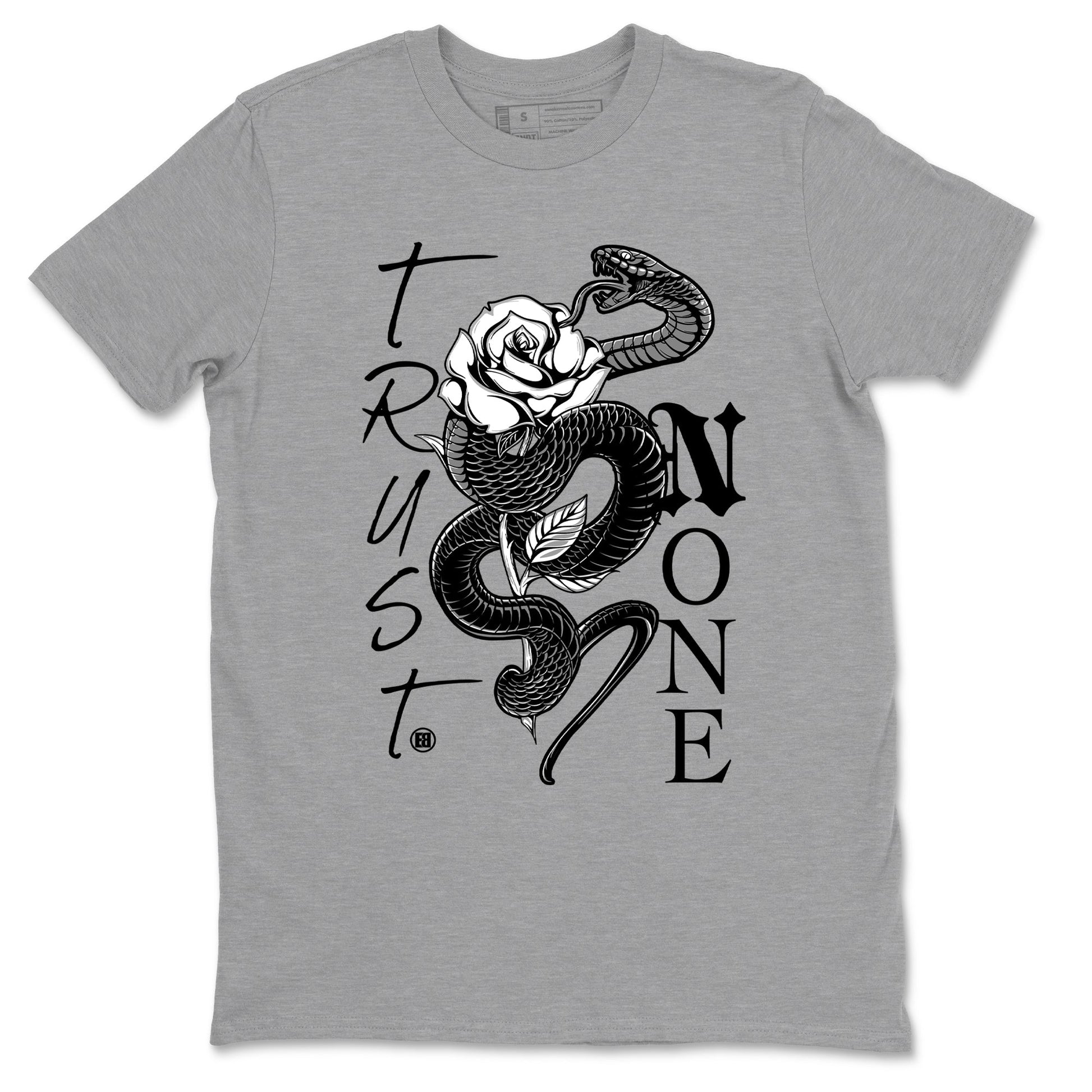 4s White Thunder shirts to match jordans Trust None sneaker match tees Air Jordan 4 Retro White Thunder SNRT Sneaker Release Tees unisex cotton Heather Grey 2 crew neck shirts