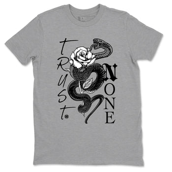 4s White Thunder shirts to match jordans Trust None sneaker match tees Air Jordan 4 Retro White Thunder SNRT Sneaker Release Tees unisex cotton Heather Grey 2 crew neck shirts