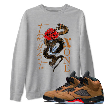 5s Archaeo Brown shirts to match jordans Trust None sneaker match tees Air Jordan 5 Archaeo Brown SNRT Sneaker Release Tees unisex cotton Heather Grey 1 crew neck shirts
