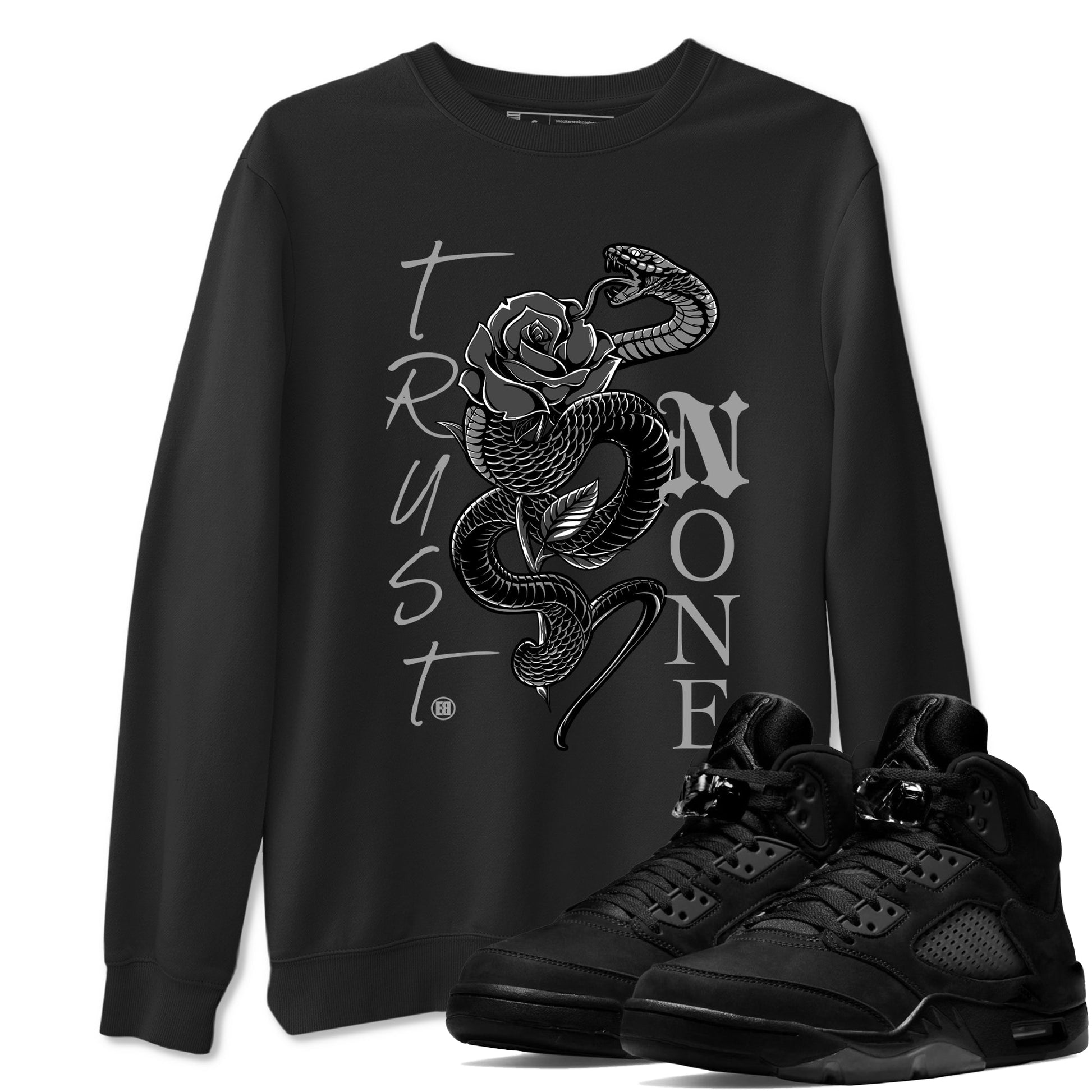 5s Black Cat shirts to match jordans Trust None sneaker match tees Air Jordan 5 Black Cat match shoes to clothes SNRT Sneaker Tees unisex cotton Black 1 shirts