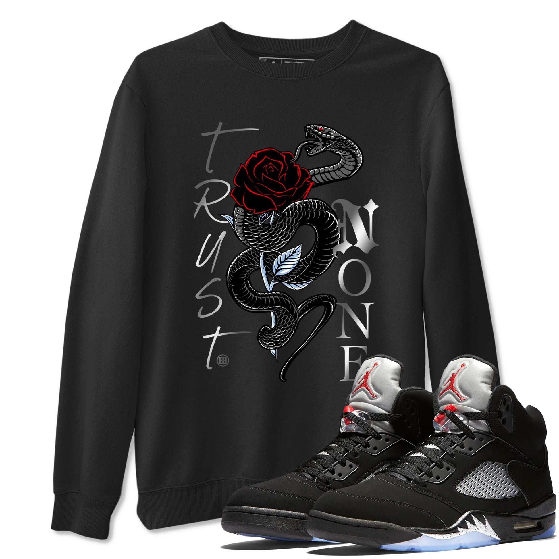 5s Reimagined shirts to match jordans Trust None best t shirts to wear with jordans Air Jordan 5 Retro OG Reimagined match shoes to clothes SNRT Sneaker Tees unisex cotton Black 1 shirts