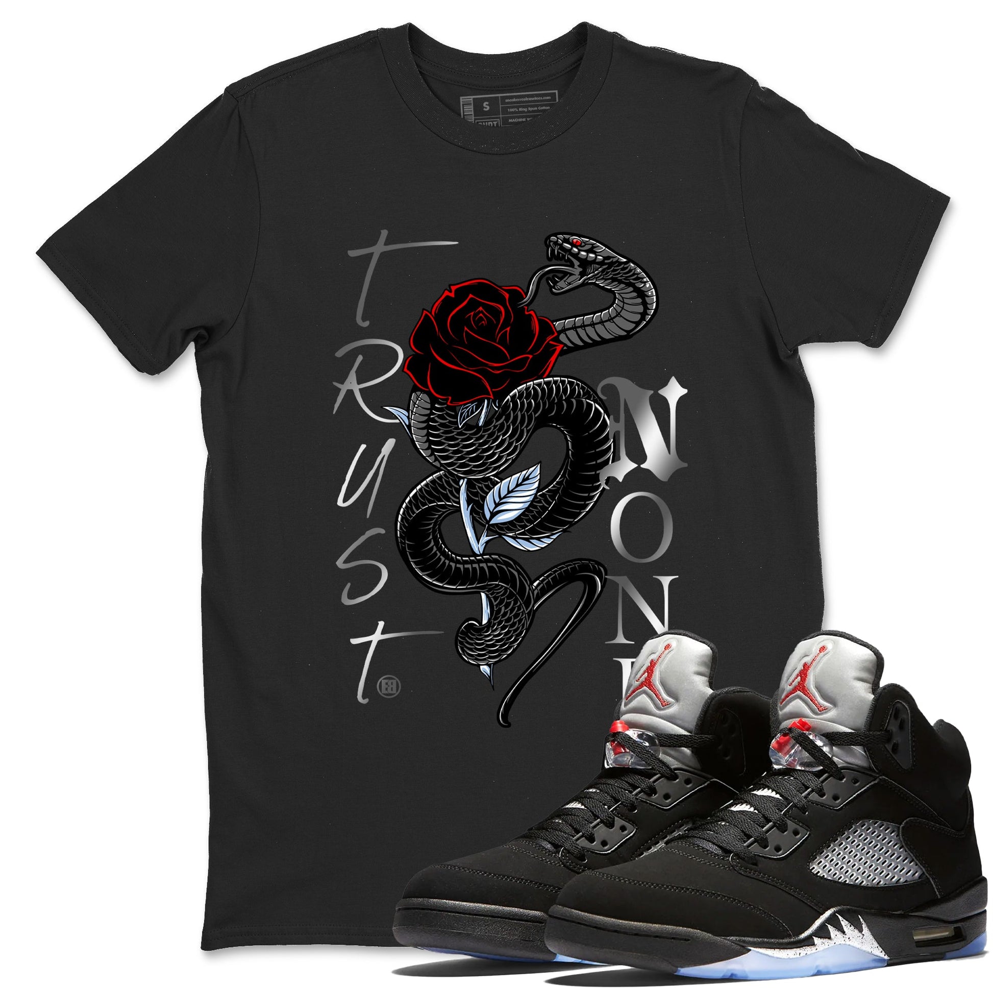 5s Reimagined shirts to match jordans Trust None best t shirts to wear with jordans Air Jordan 5 Retro OG Reimagined match shoes to clothes SNRT Sneaker Tees unisex cotton Black 1 shirts