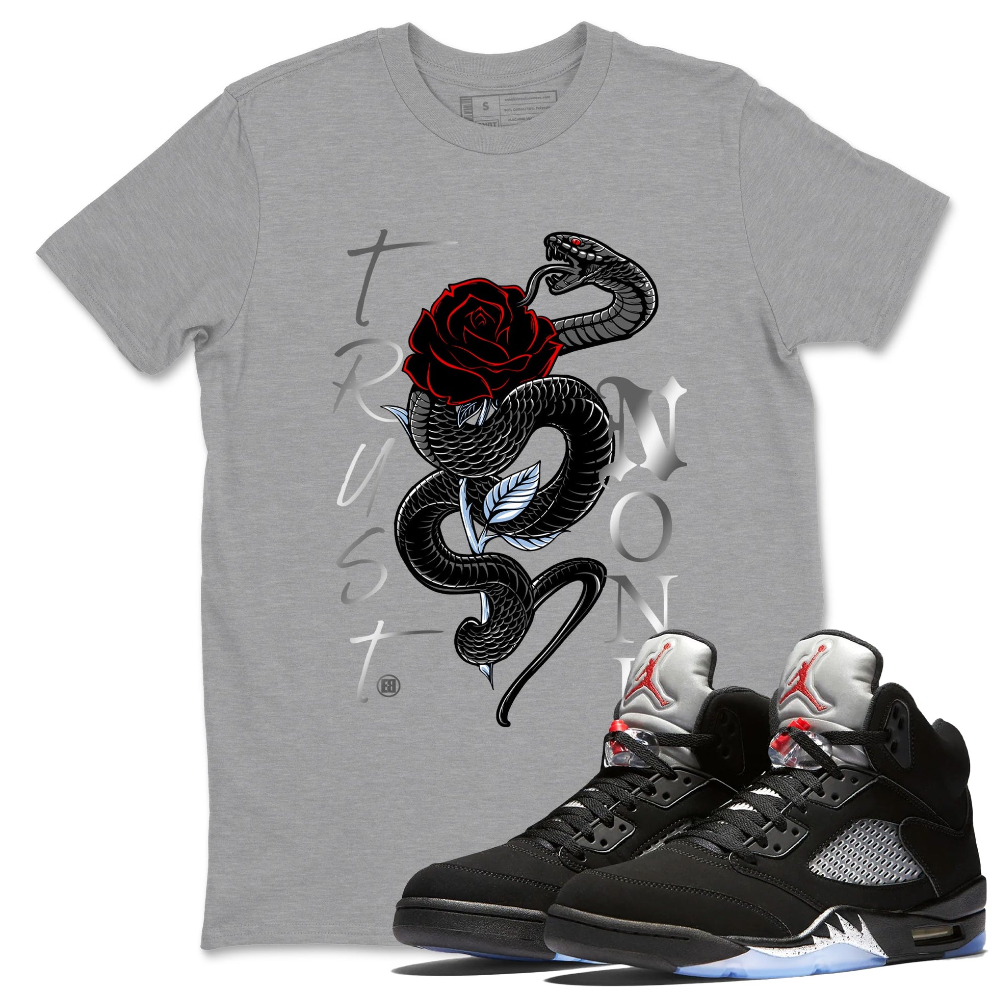 5s Reimagined shirts to match jordans Trust None best t shirts to wear with jordans Air Jordan 5 Retro OG Reimagined match shoes to clothes SNRT Sneaker Tees unisex cotton Heather Grey 1 shirts