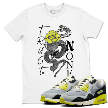 Trust None sneaker match t-shirt styled to complete your fit with the Air Max 90 Cyber sneakers, shown in White 1.