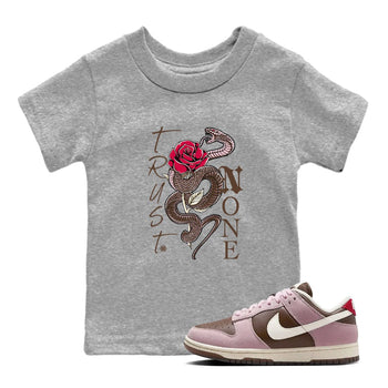 Dunk Cacao Wow And Pink Foam shirts to match jordans Trust None sneaker match tees Dunk Cacao Wow And Pink Foam SNRT Sneaker Tees streetwear brand Baby and Youth Heather Grey 1 cotton tee