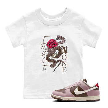 Dunk Cacao Wow And Pink Foam shirts to match jordans Trust None sneaker match tees Dunk Cacao Wow And Pink Foam SNRT Sneaker Tees streetwear brand Baby and Youth White 1 cotton tee