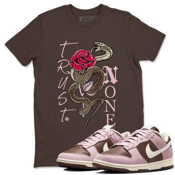 Dunk Cacao Wow And Pink Foam shirts to match jordans Trust None sneaker match tees Dunk Cacao Wow And Pink Foam SNRT Sneaker Tees streetwear brand Dark Chocolate 1 unisex cotton tee