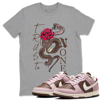 Dunk Cacao Wow And Pink Foam shirts to match jordans Trust None sneaker match tees Dunk Cacao Wow And Pink Foam SNRT Sneaker Tees streetwear brand Heather Grey 1 unisex cotton tee