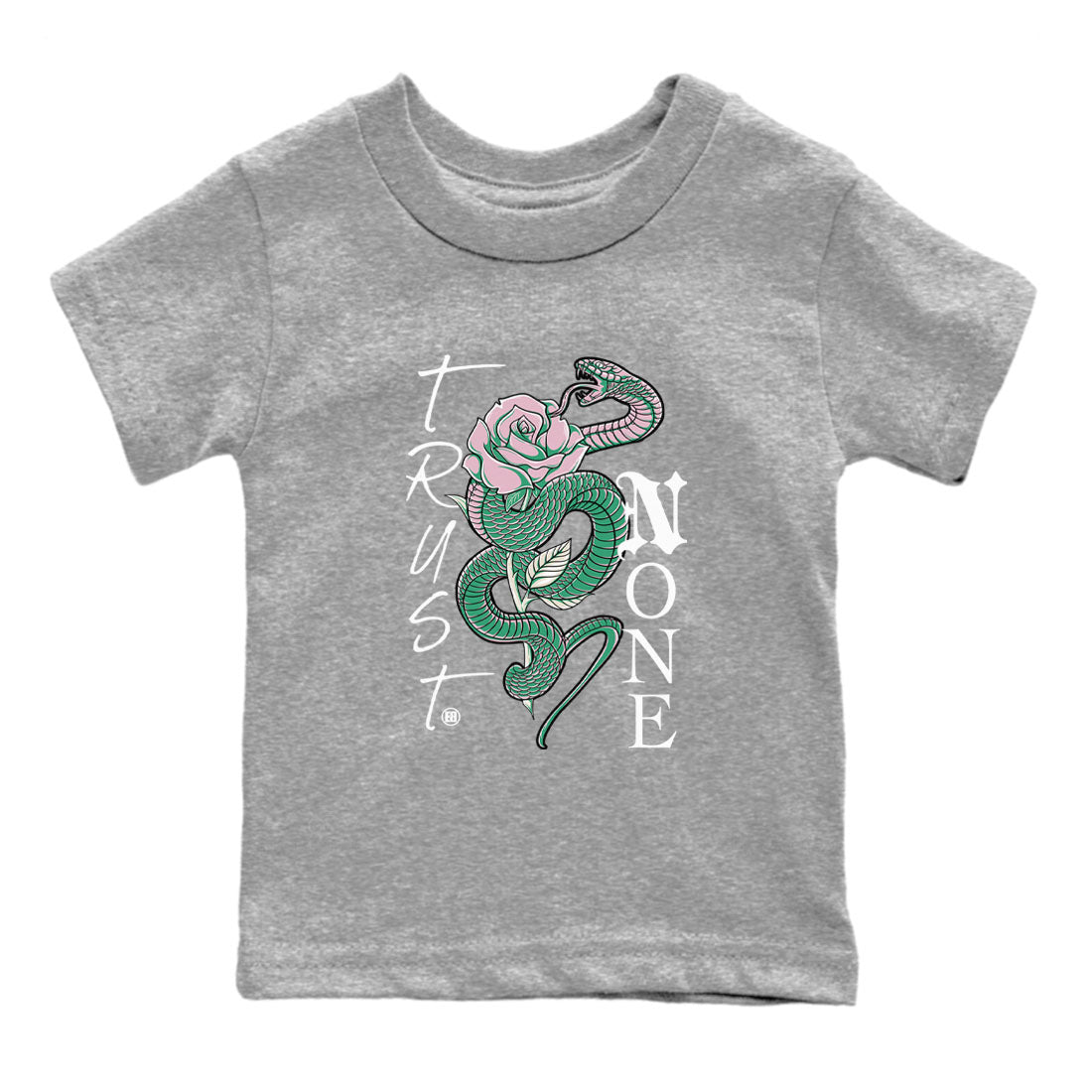 Dunk Low Medium Soft Pink Malachite shirt to match jordans Trust None sneaker tees Dunks Medium Soft Pink Malachite Streetwear Brand SNRT Sneaker Release Tees baby toddler Heather Grey 2 cotton Shirt