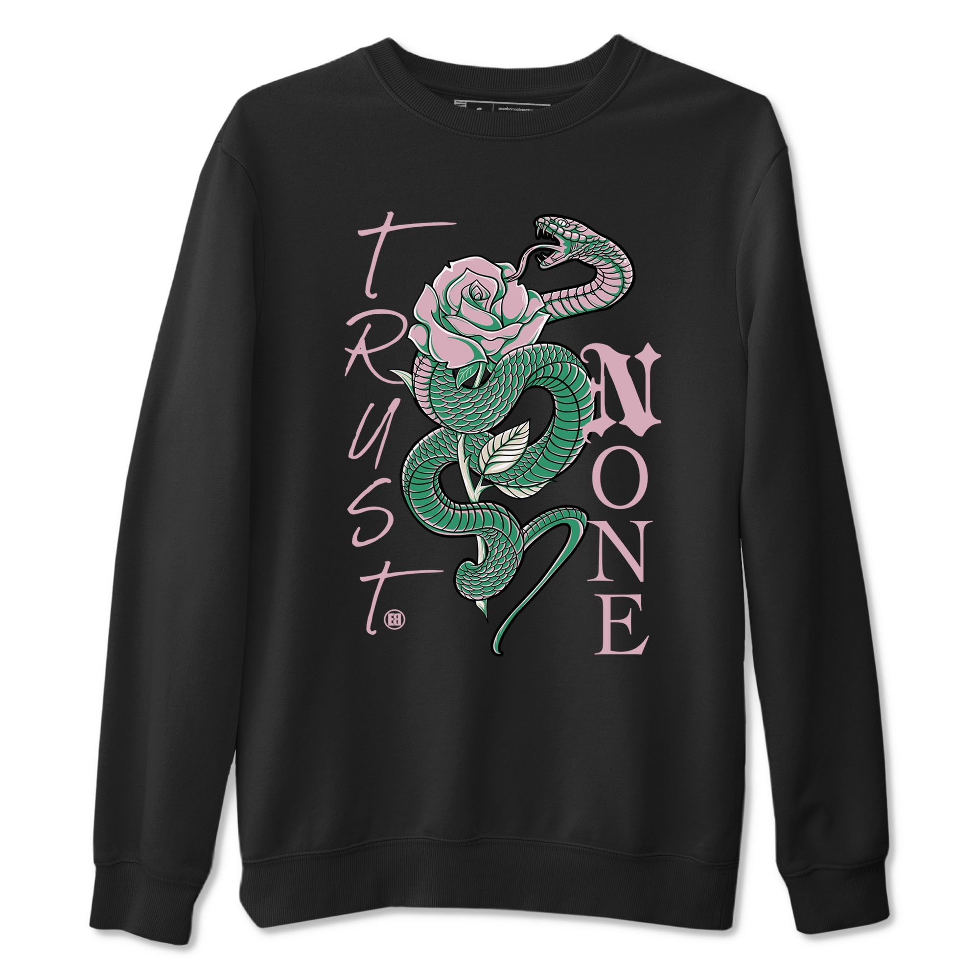 Dunk Low Medium Soft Pink Malachite shirt to match jordans Trust None sneaker tees Dunks Medium Soft Pink Malachite Streetwear Brand SNRT Sneaker Release Tees unisex cotton Black 2 crew neck shirt