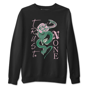 Dunk Low Medium Soft Pink Malachite shirt to match jordans Trust None sneaker tees Dunks Medium Soft Pink Malachite Streetwear Brand SNRT Sneaker Release Tees unisex cotton Black 2 crew neck shirt