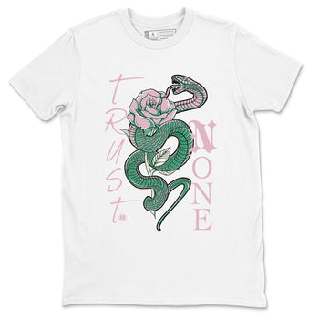 Dunk Low Medium Soft Pink Malachite shirt to match jordans Trust None sneaker tees Dunks Medium Soft Pink Malachite Streetwear Brand SNRT Sneaker Release Tees unisex cotton White 2 crew neck shirt