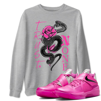 Nike KD 4 Retro Aunt Pearl shirts to match jordans Trust None sneaker match tees Nike KD 4 Aunt Pearl match shoes to clothes SNRT Sneaker Tees unisex cotton Heather Grey 1 shirts