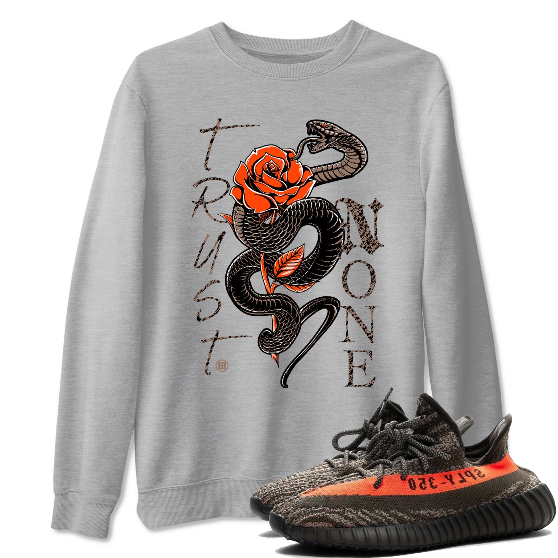 Yeezy 350 Carbon Beluga shirts to match jordans Trust None sneaker match tees Yeezy 350 Carbon Beluga match shoes to clothes SNRT Sneaker Tees unisex cotton Heather Grey 1 shirts