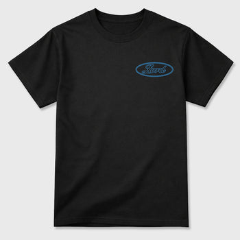 Trust the long Road double side graphic tee styled to complete your fit with the 5s Black UNC shown in Black.
