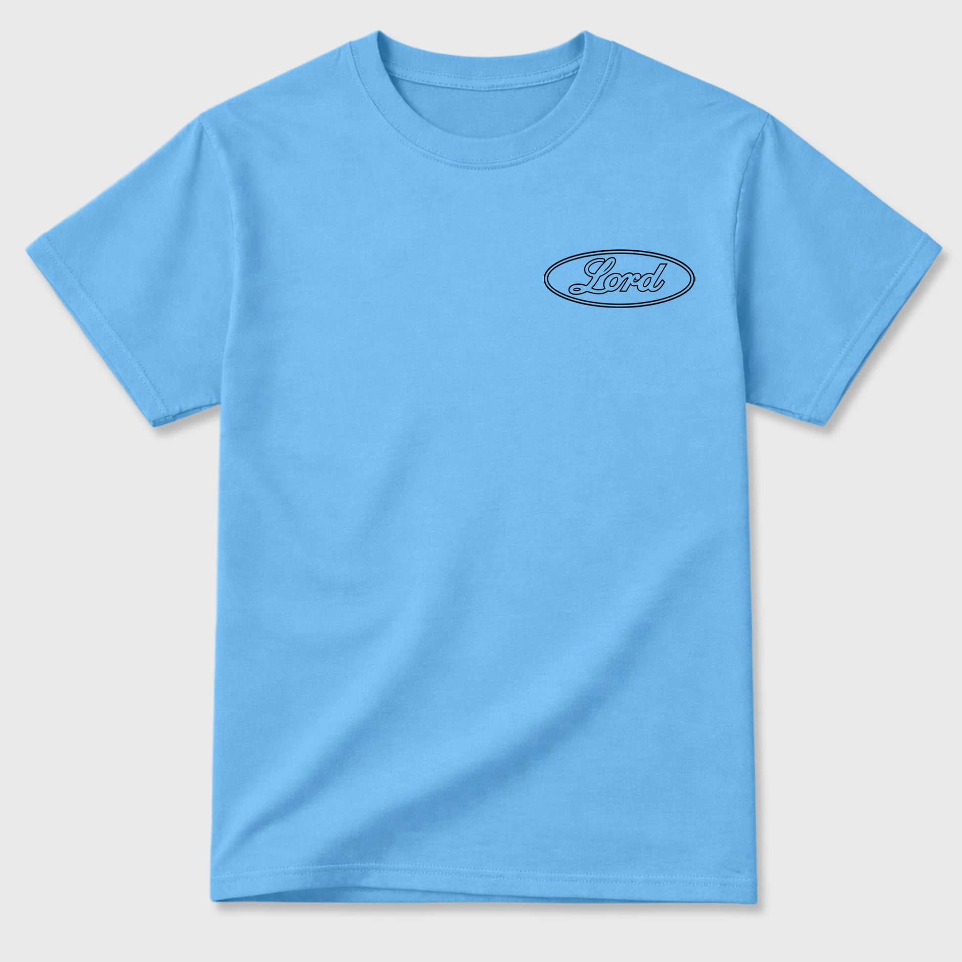 Trust the long Road double side graphic tee styled to complete your fit with the 5s Black UNC shown in Carolina Blue.