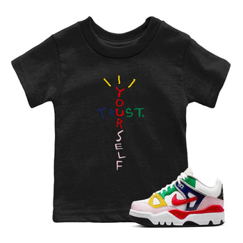 AF 3 Nigo shirtsto match jordans Trust Yourself sneaker match tees Air Force 3 Low x Nigo Blue Void and Tour Yellow match shoes to clothes SNRT Sneaker Tees Youth Baby Black 1 tee
