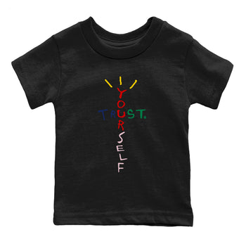 AF 3 Nigo shirtsto match jordans Trust Yourself sneaker match tees Air Force 3 Low x Nigo Blue Void and Tour Yellow match shoes to clothes SNRT Sneaker Tees Youth Baby Black 2 tee