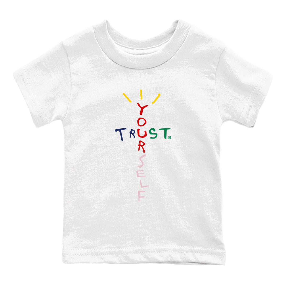 AF 3 Nigo shirtsto match jordans Trust Yourself sneaker match tees Air Force 3 Low x Nigo Blue Void and Tour Yellow match shoes to clothes SNRT Sneaker Tees Youth Baby White 2 tee